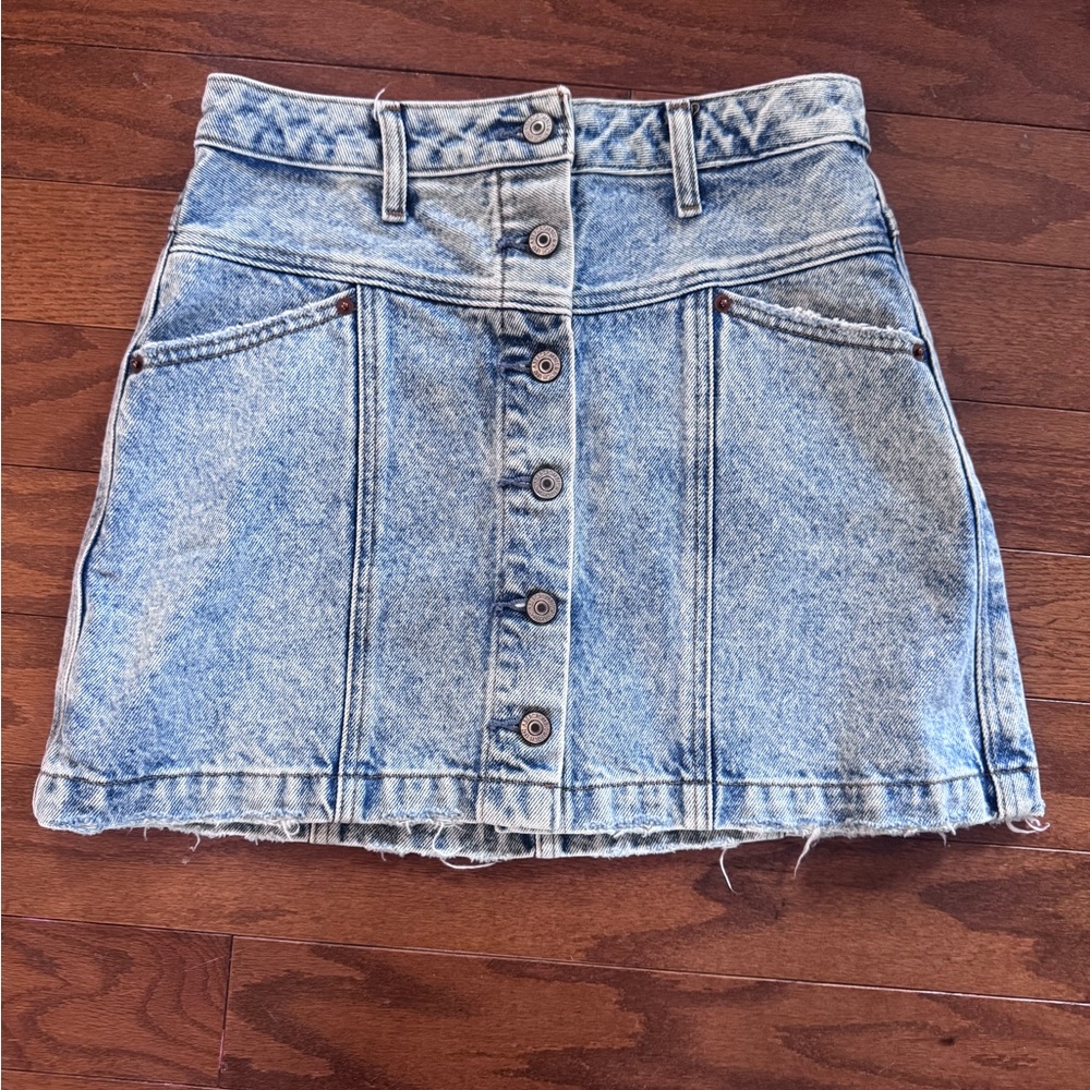 Floral Crop Top & Abercrombie Denim Skirt Outfit Set‎ Cottagecore Y2K Sz S (2) - Picture 3 of 11